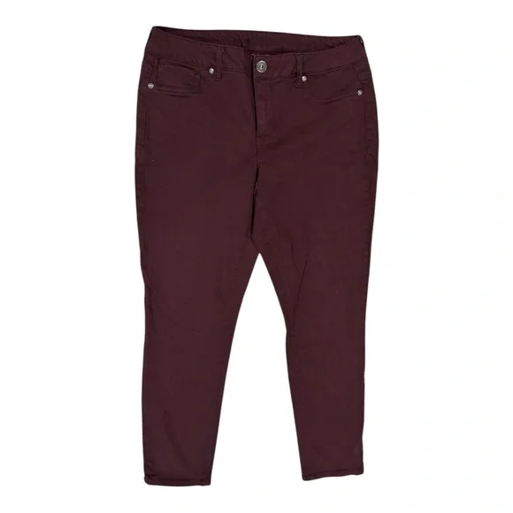 Maurices Women's Straight Leg Jeans - Dark Burgundy - Picture 2 of 3